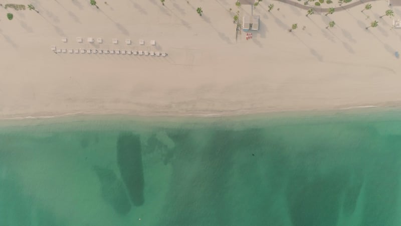 Aerial view above of Jumeirah public beach.