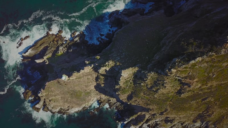 Aerial view of rocky coast around Cape Town.