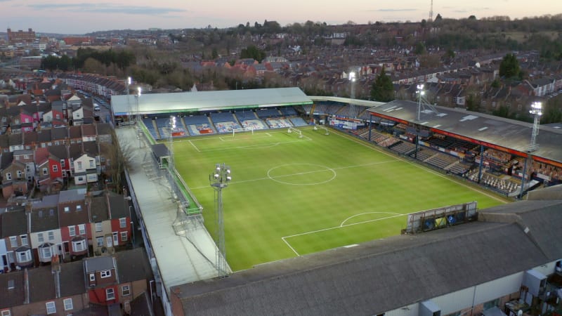 Luton Town Football Club Aerial View of Kenilworth Road Stadium Fans Seating