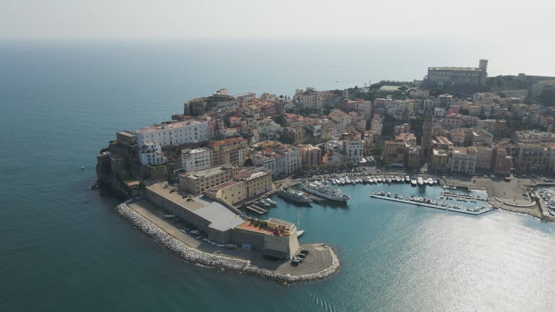 Aerial view of Gaeta old city in Lazio, Italy.