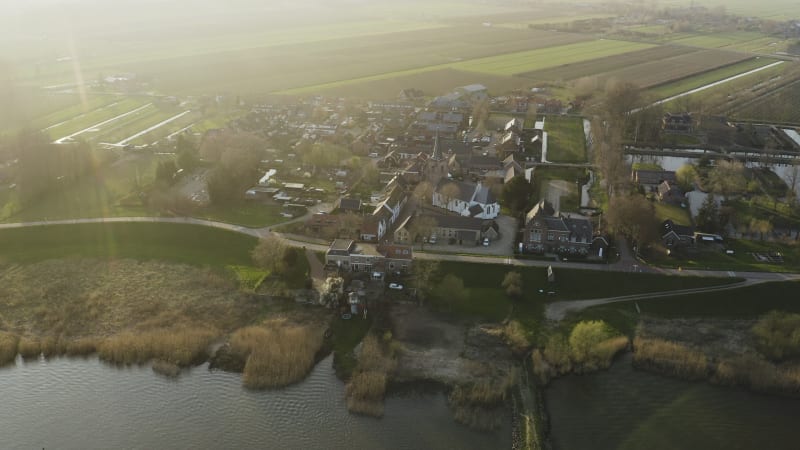 Small Town Jaarsveld With The River De Lek On The Side