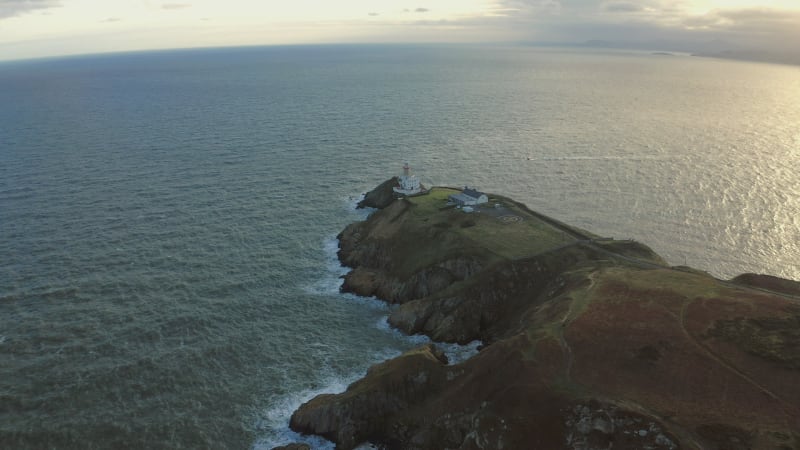 Aerial View of Lighthouse and Sea in Dublin, Ireland