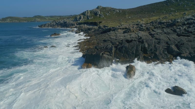 Crashing Waves on a Rocky and Dangerous Coast