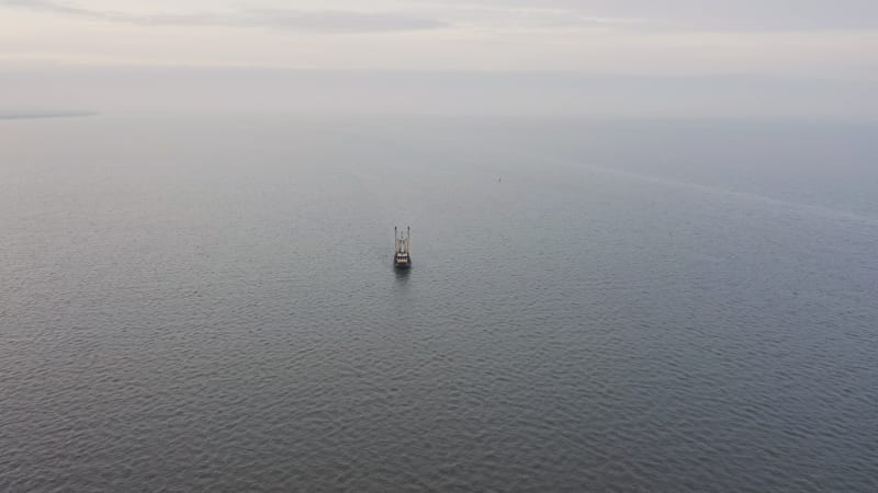 Fishboat Sailing in the Netherlands