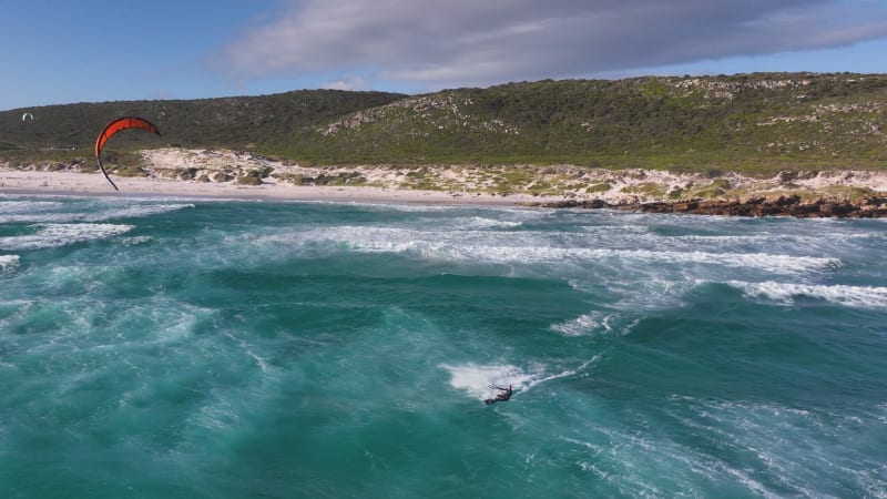 Kitesurfing at Cape Point National Park, Cape Town