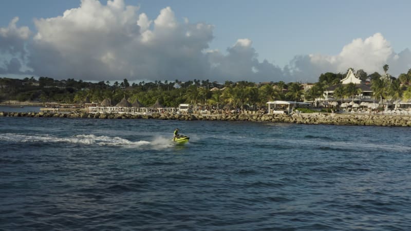 Jetskier at Jan Thiel Baai Beach, Curacao