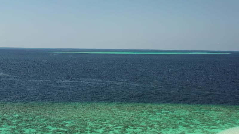 Aerial view of a desert island in Baa Atoll