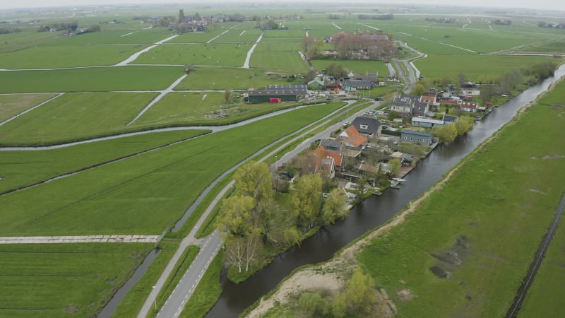 Small Village Durgerdam With River Near Amsterdam