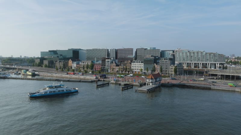 Public Ferry Docking at De Ruijterkade, Amsterdam