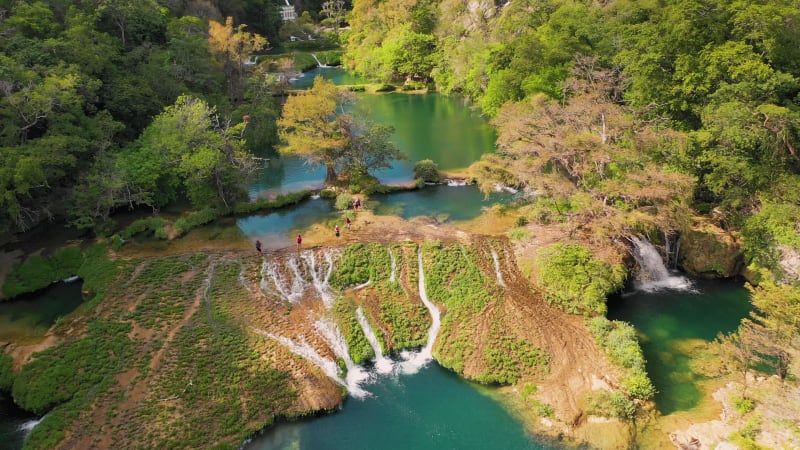 Aerial view of a river in the Huasteca Region, San Luis Potosi.