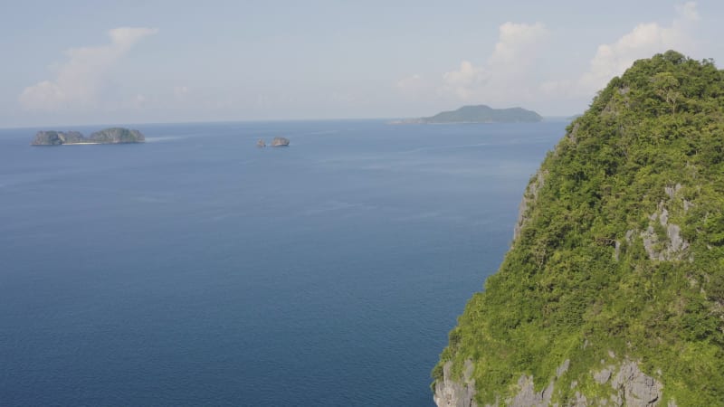 Aerial view of islands in El Nido, Palawan.