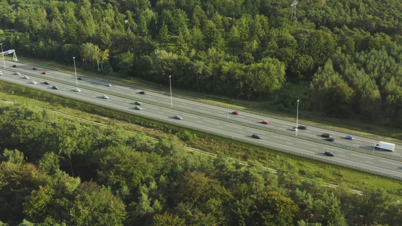 Cars driving on a Dutch highway on a sunny day