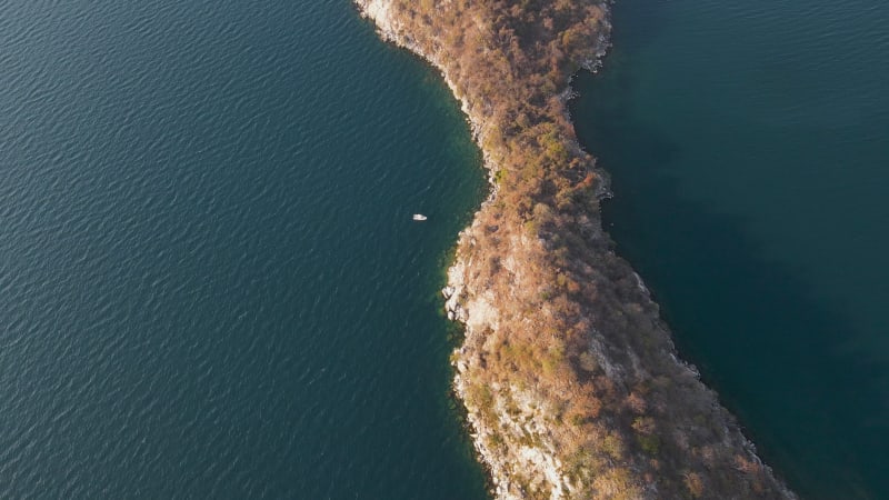 Aerial view of Boadzulu Island, Malawi, Mangochi, Malawi, Africa