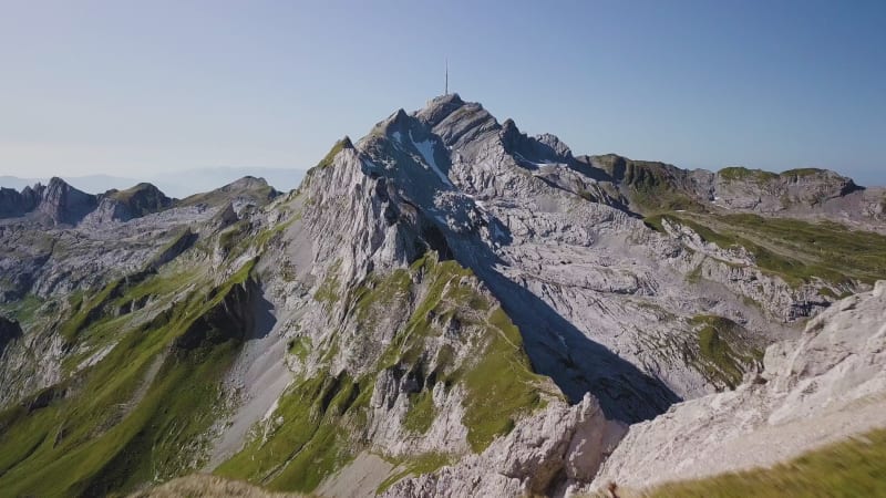 Aerial View of Swiss Mountains in Appenzell.