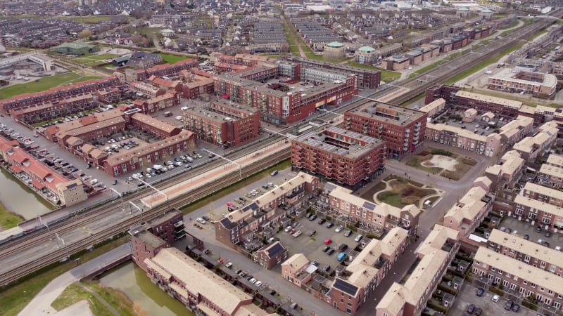 High pan footage of Houten Castellum Near Utrecht, Netherlands