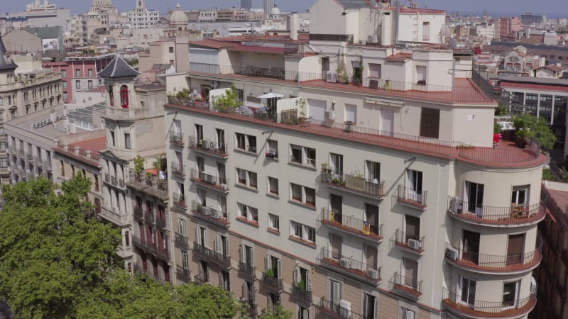 Typical Streets and City Views of Barcelona City in Spain