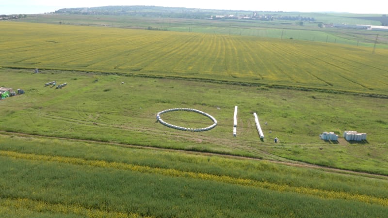 Aerial view of canola fields, Tekirdag, Turkey.