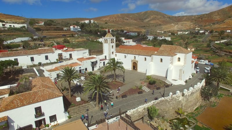 Aerial view of Santa Maria Church in Betancura,.