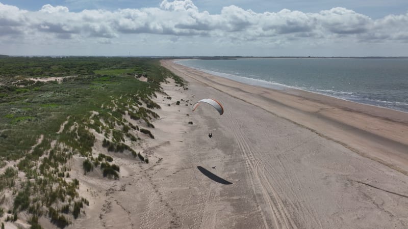 Paragliding Adventure at Ouddorp Coastal Dunes, Brouwersdam, Netherlands