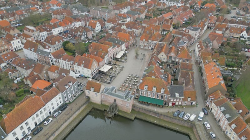 Dutch village square in Heusden 