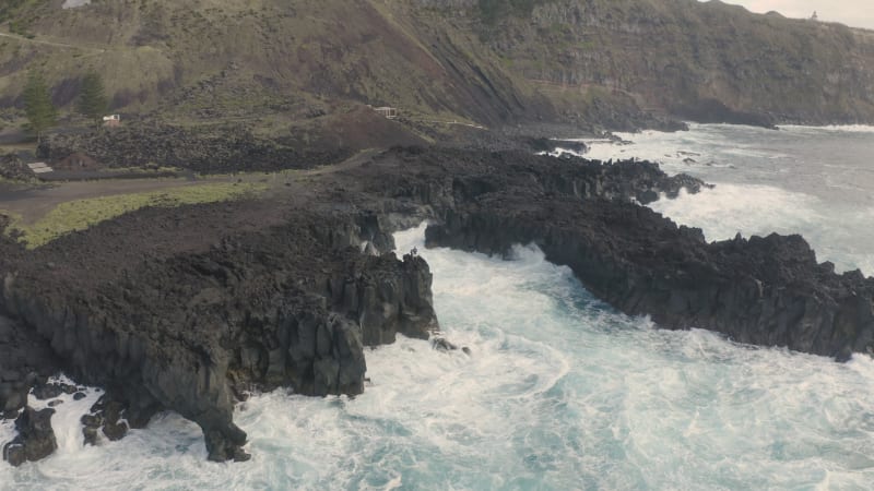 Aerial view of the beautiful seascape and cliffs.