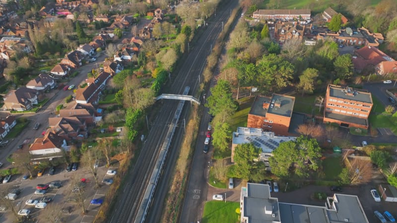 Commuter Train in the UK Transporting Passengers