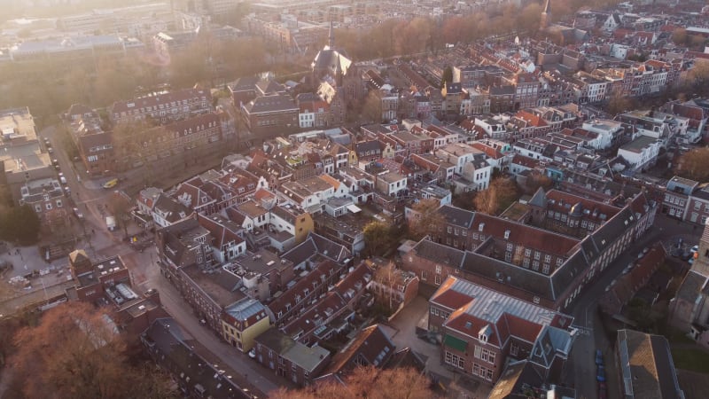 Drone View of Utrecht's Historical Architecture