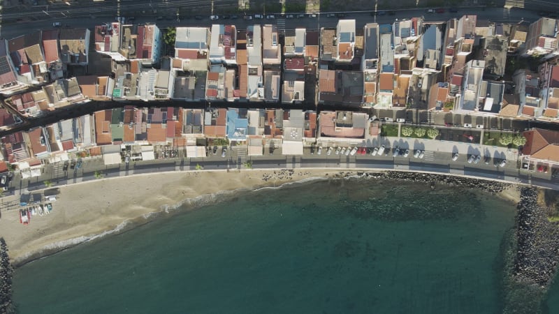 Aerial view of Giardini Naxos, Taormina, Sicily, Italy.