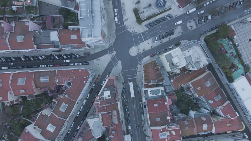 Aerial view of Alameda residential district in Lisbon downtown, Portugal.