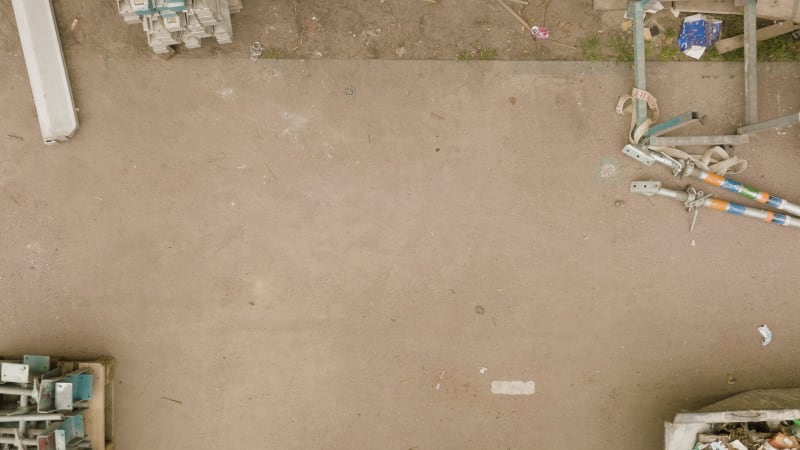 Capturing an Aerial View of Construction Site Materials