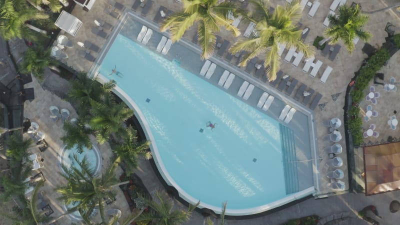 Aerial view of a luxury hotel in Lanzarote, Canary Islands, Spain.