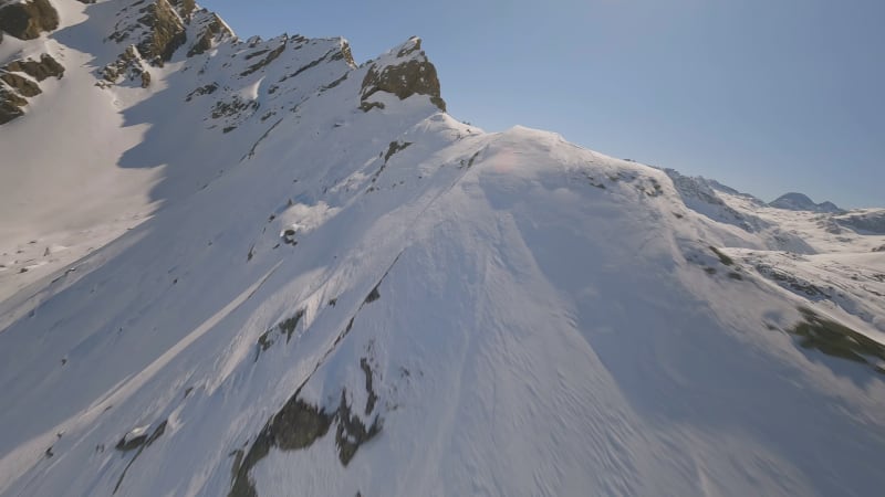 Aerial FPV View of Vallulla Mountain in Galtur, Austria