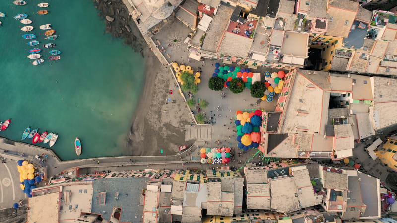 Aerial view of Vernazza, Province of La Spezia