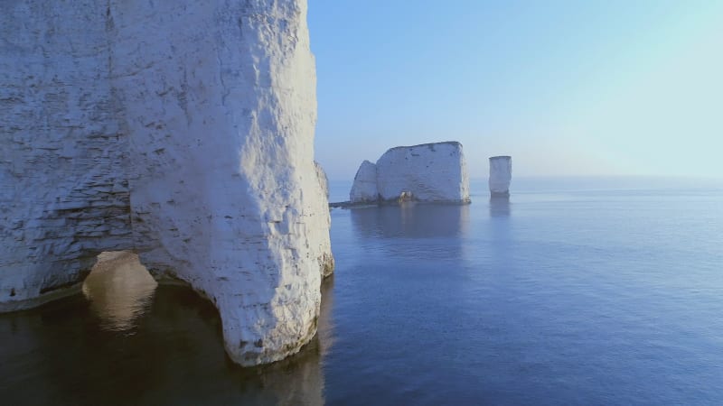 Low Level Flight Past Old Harry Rocks in England