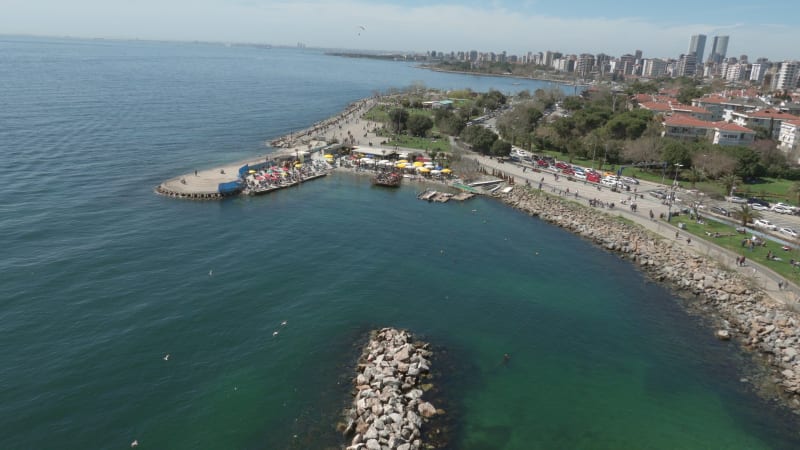 Aerial view of park in Suadiye district, Istanbul, Turkey.