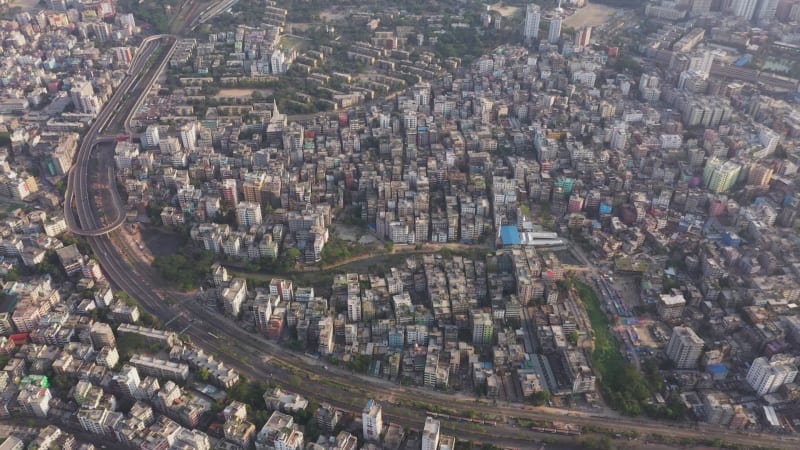 Aerial view of Dhaka City centre, Bangladesh.