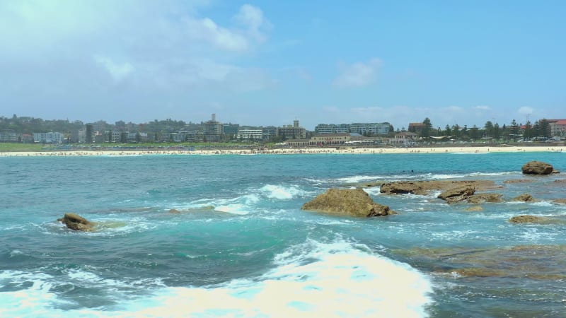 Bondi Beach a Famous Surfing Spot Close to Sydney From the Air