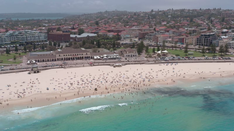 Bondi Beach a Famous Surfing Spot Close to Sydney From the Air