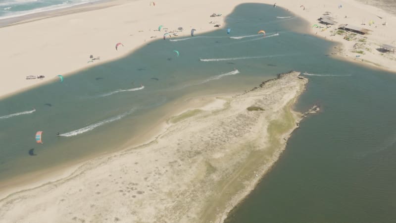 Aerial view of Taiba Kite Lagoon, Ceará