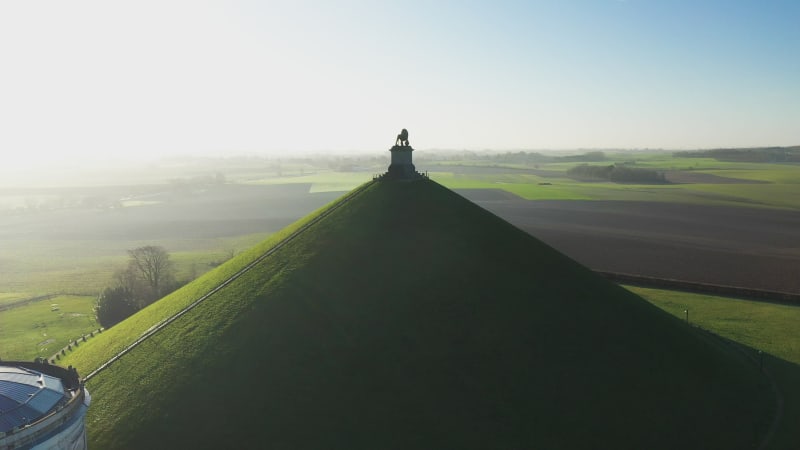 Aerial view of Waterloo War Memorial, Belgium.