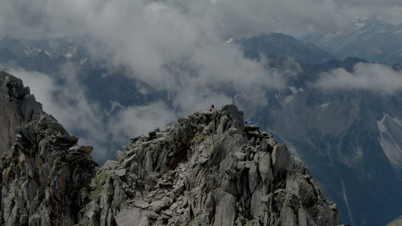 Aerial view of Alps near Zillertal in Austria.