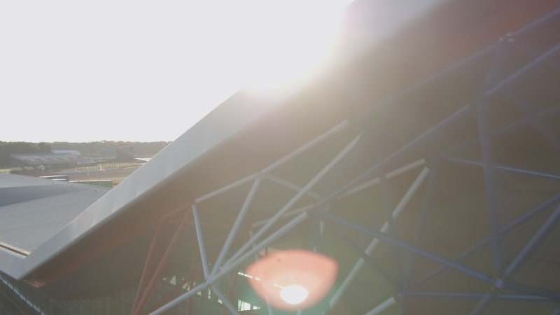 Sunrise View of the Silverstone Race Circuit at the International Pit Straight