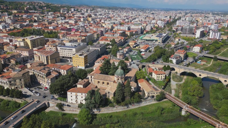 Old church and city center of Cosenza, Calabria in Italy