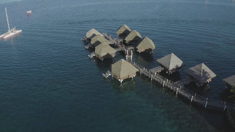 Aerial view of Tahiti Intercontinental hotel and resort.