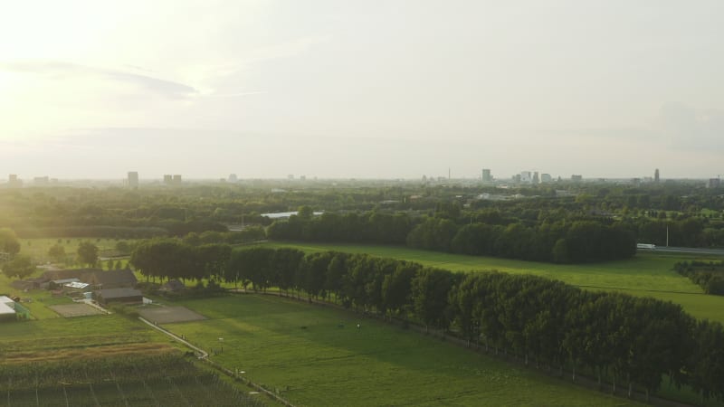 Parklands on the edge of the urban city landscape in Holland