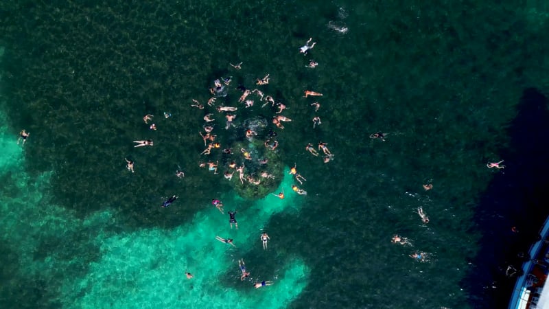 Aerial View of Ko Tao Island, Ko Tao, Ko Pha-ngan District, Thailand.