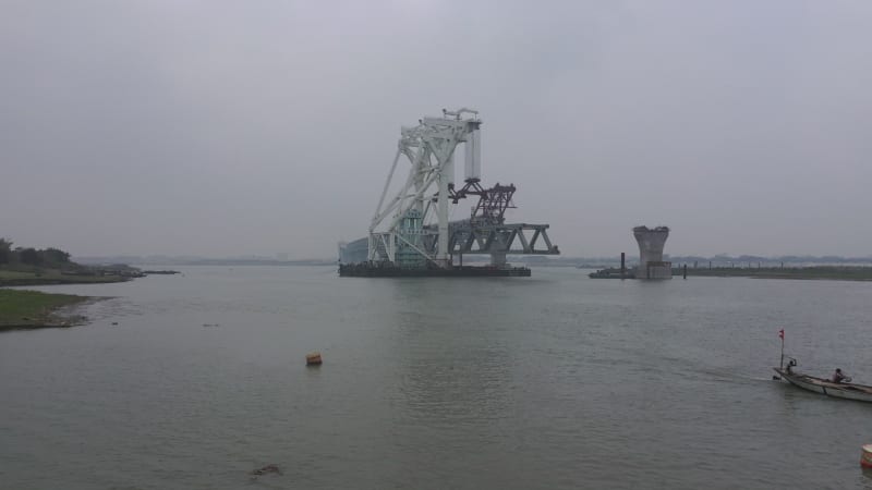 Aerial view of Padma bridge, Dhaka, Bangladesh.