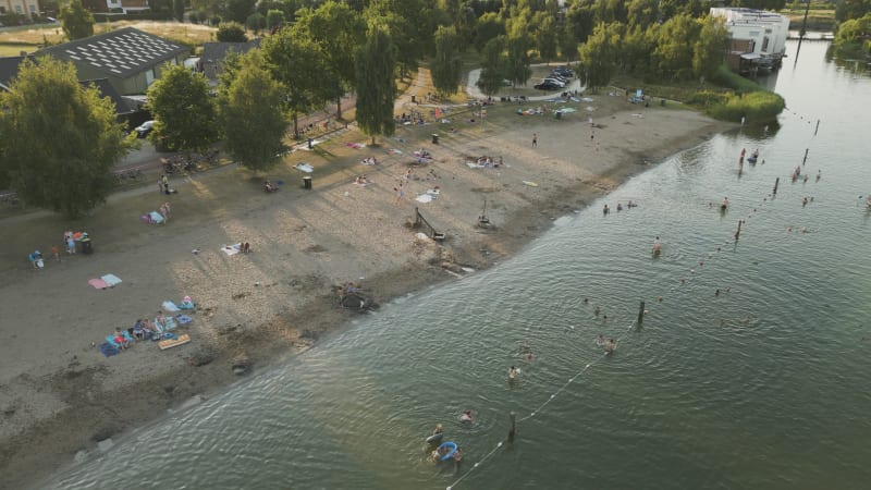 Summer Beach Activities at ''de Rietplas'' in Houten, Netherlands