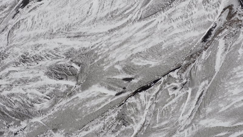 Contrasting Deserted and Baron Icelandic Landscape Seen From the Air