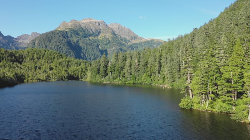 Aerial view of Beaver Lake, Tongass National Forest, Baranof Island